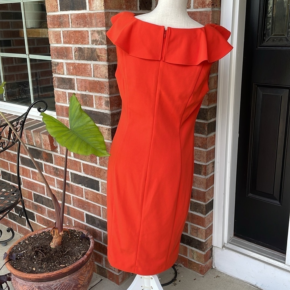 Calvin Klein‎ Sleeveless Orange / Tangerine Dress - Picture 4 of 10